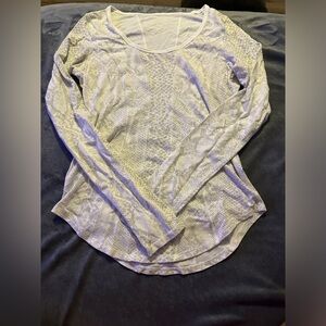 White snake skin long sleeve lululemon top